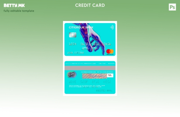 Шаблон за мастер картички во модерен стил на USA Citigroup Bank